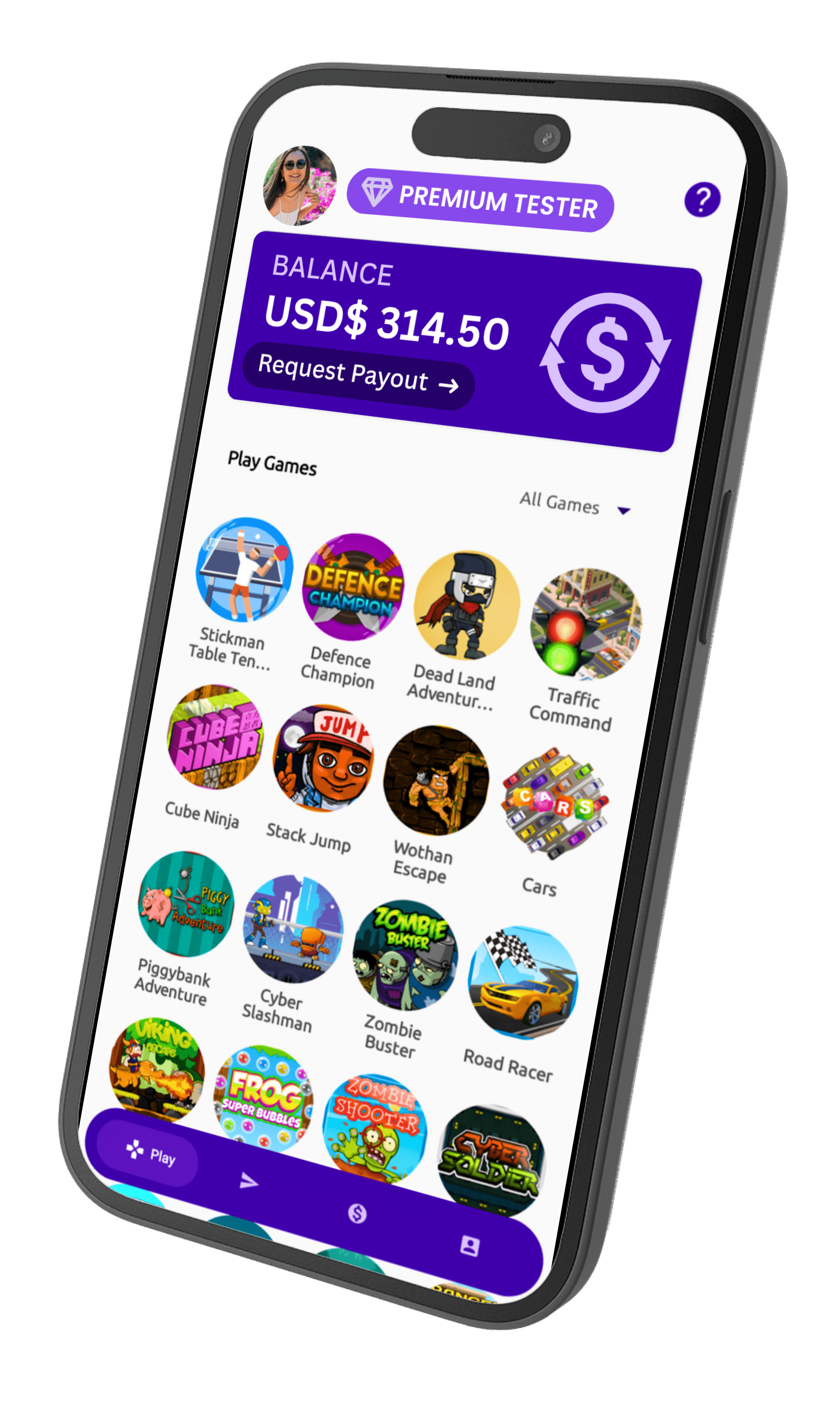 Mobile Device Showing Games